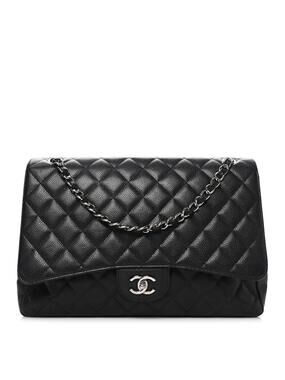 Chanel Caviar Maxi Single Flap Black #352785C49B